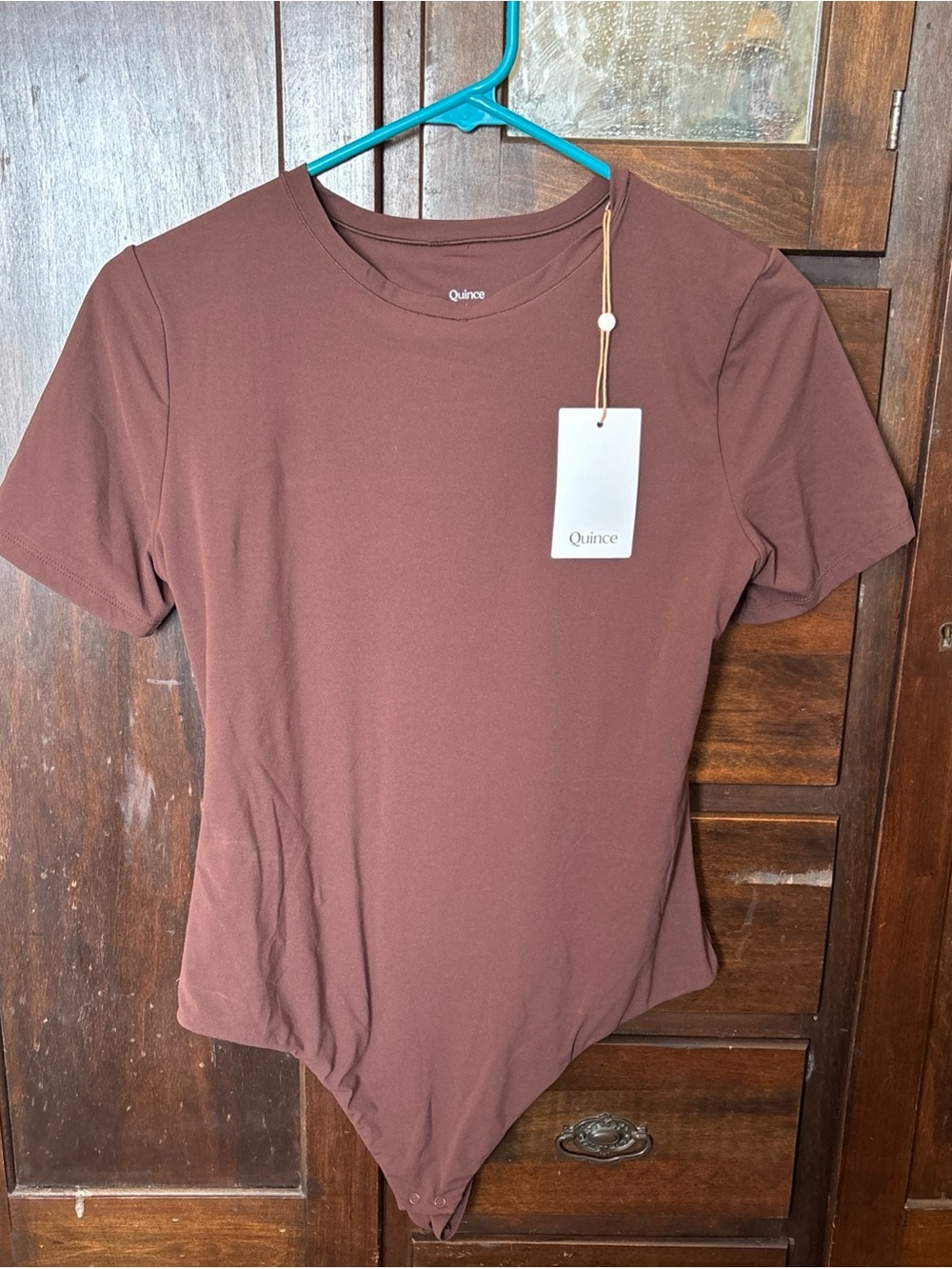 Quince Women's Chocolate Brown Short-Sleeve Bodysuit